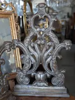 Coppia di candelieri d'altare a cinque luci in legno intagliato e argentato – Toscana, XVIII secolo