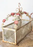 Pair of wrought-iron and glass planters, Ligurian Riviera, 1950s