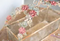 Pair of wrought-iron and glass planters, Ligurian Riviera, 1950s