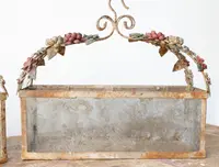 Pair of wrought-iron and glass planters, Ligurian Riviera, 1950s