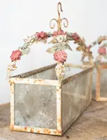 Pair of wrought-iron and glass planters, Ligurian Riviera, 1950s