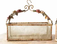 Pair of wrought-iron and glass planters, Ligurian Riviera, 1950s