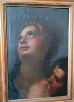 Peinture ancienne à l'huile sur toile, école italienne, XVIIe siècle