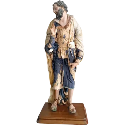 Scultura Napoli XVIII\XIX secolo - Presepe -San Giuseppe