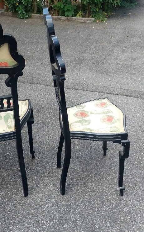 Pair of Libeety chairs made of ebony-stained wood