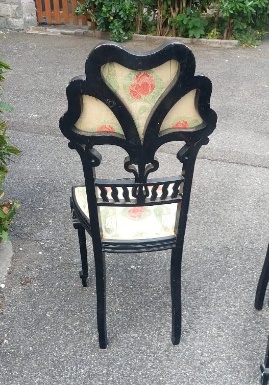 Pair of Libeety chairs made of ebony-stained wood