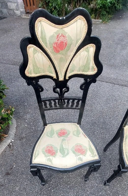 Pair of Libeety chairs made of ebony-stained wood