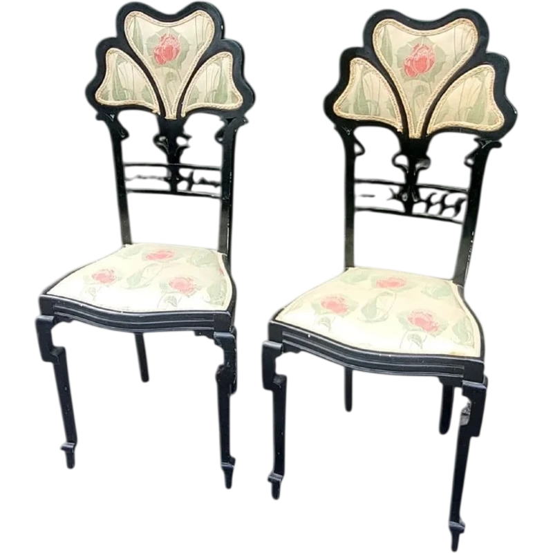 Pair of Libeety chairs made of ebony-stained wood