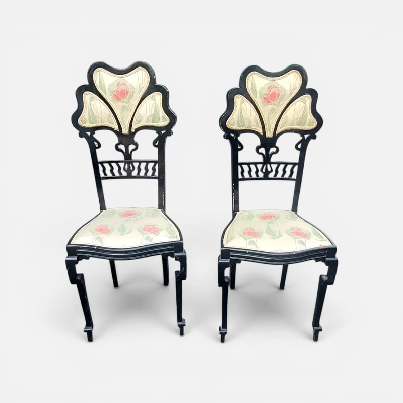 Pair of Libeety chairs made of ebony-stained wood