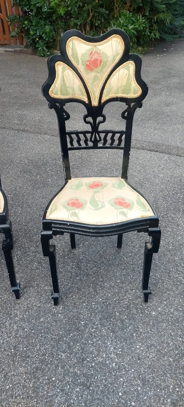 Pair of Libeety chairs made of ebony-stained wood