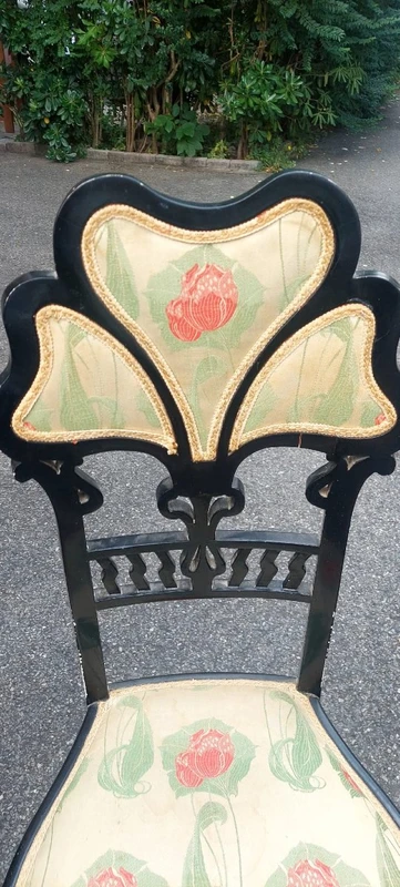 Pair of Libeety chairs made of ebony-stained wood
