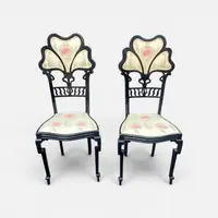 Pair of Libeety chairs made of ebony-stained wood