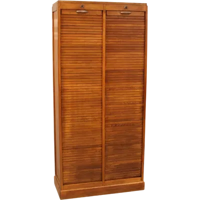Antique oak filing cabinet with sliding doors