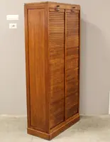 Ancien classeur à volets coulissants pour archives, en chêne