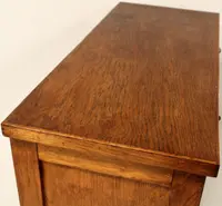 Ancien classeur à volets coulissants pour archives, en chêne