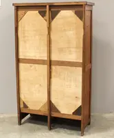 Ancien classeur à volets coulissants pour archives, en chêne