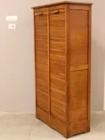 Antique oak filing cabinet with sliding doors