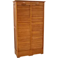 Antique oak filing cabinet with sliding doors