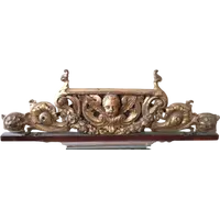 Grande antico fregio in legno dorato e intagliato xix secolo