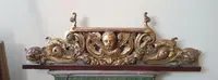Grande antico fregio in legno dorato e intagliato xix secolo