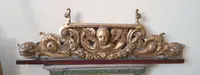 Grande antico fregio in legno dorato e intagliato xix secolo