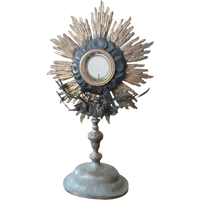 Ostensoir ancien en métal argenté et en partie en argent, H. 53 cm