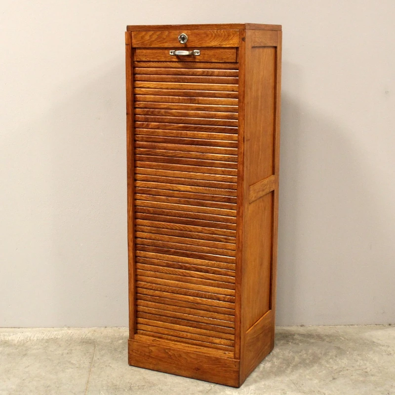 Antico classificatore serranda archivio schedario in rovere
