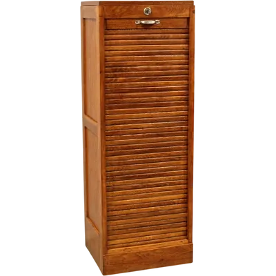Antique oak filing cabinet with sliding doors