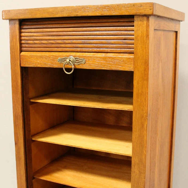 Antico classificatore serranda archivio schedario in rovere