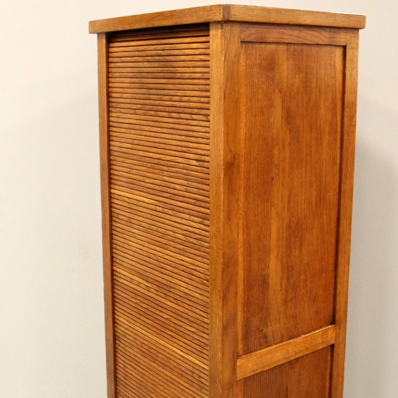 Antico classificatore serranda archivio schedario in rovere
