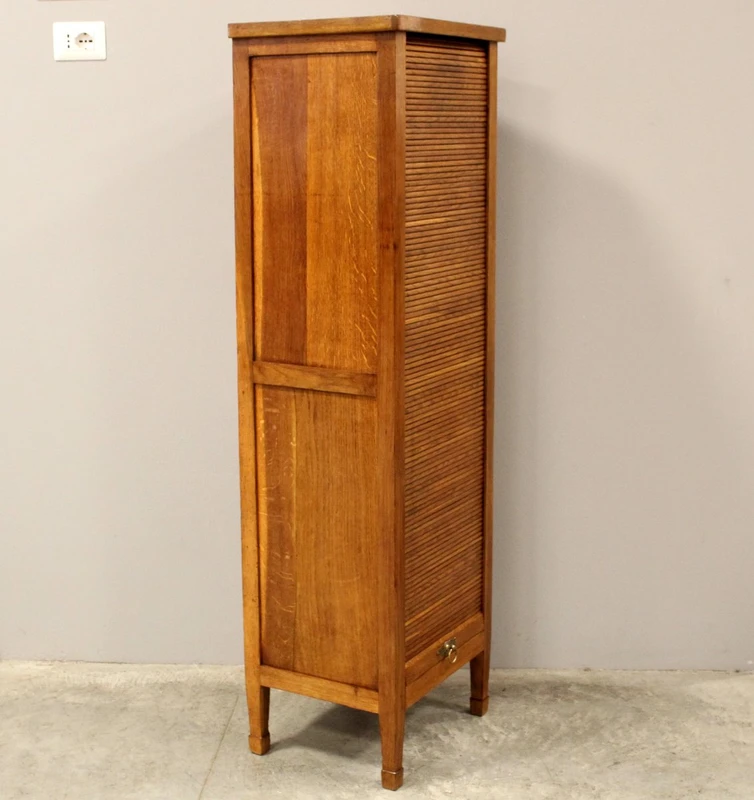 Antico classificatore serranda archivio schedario in rovere