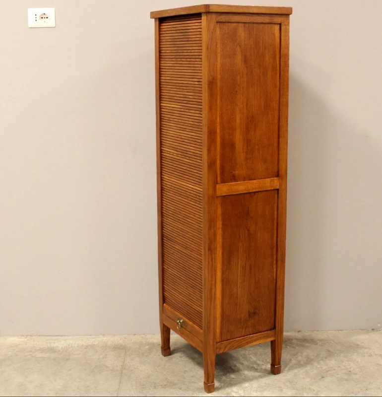 Antico classificatore serranda archivio schedario in rovere