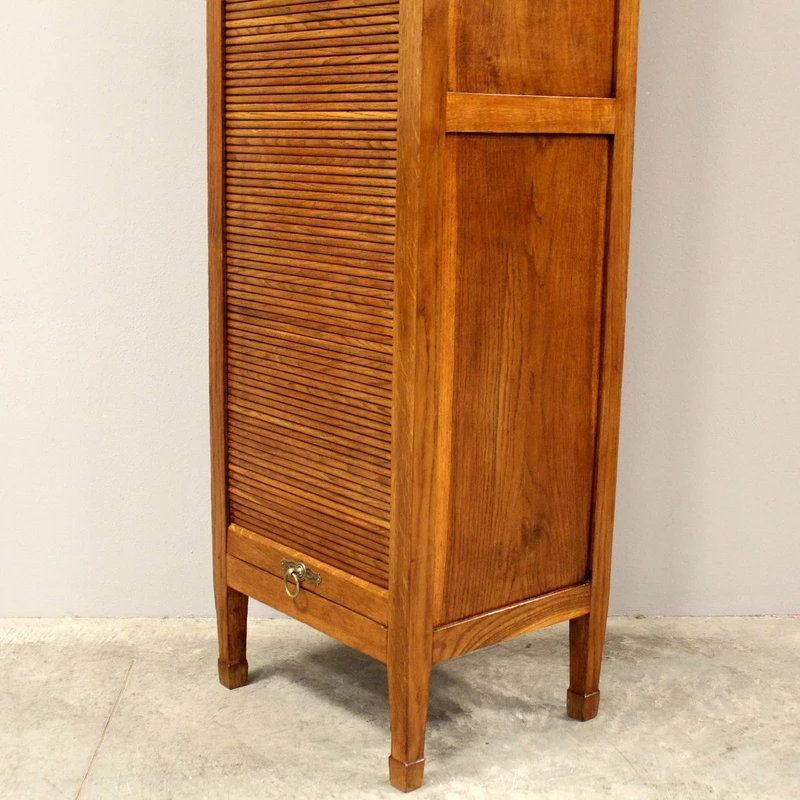 Antico classificatore serranda archivio schedario in rovere