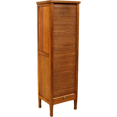 Antique oak filing cabinet with sliding doors