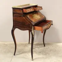 Antica ribaltina ribalta scrittoio Napoleone III intarsiata 19°secolo