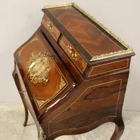 Antica ribaltina ribalta scrittoio Napoleone III intarsiata 19°secolo