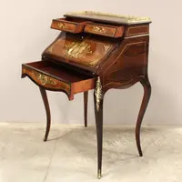 Antica ribaltina ribalta scrittoio Napoleone III intarsiata 19°secolo