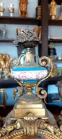 Antico Orologio Da Tavolo Bronzo Dorato porcellana sevres Francia Fine 800