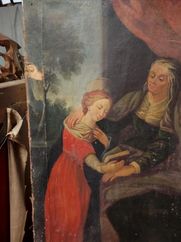 17TH-CENTURY PAINTING ON CANVAS: THE EDUCATION OF THE VIRGIN