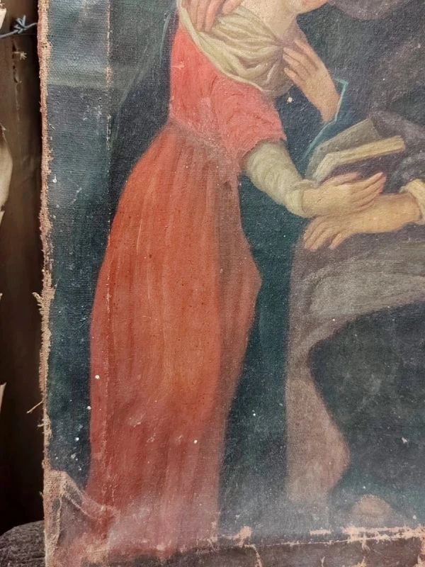17TH-CENTURY PAINTING ON CANVAS: THE EDUCATION OF THE VIRGIN