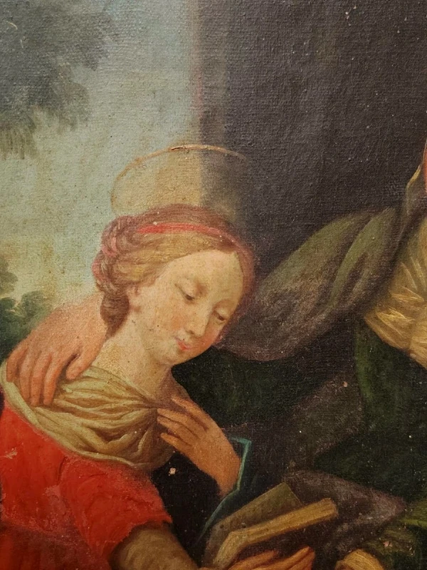 17TH-CENTURY PAINTING ON CANVAS: THE EDUCATION OF THE VIRGIN
