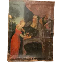 17TH-CENTURY PAINTING ON CANVAS: THE EDUCATION OF THE VIRGIN