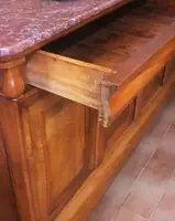 Four-door sideboard with marble
