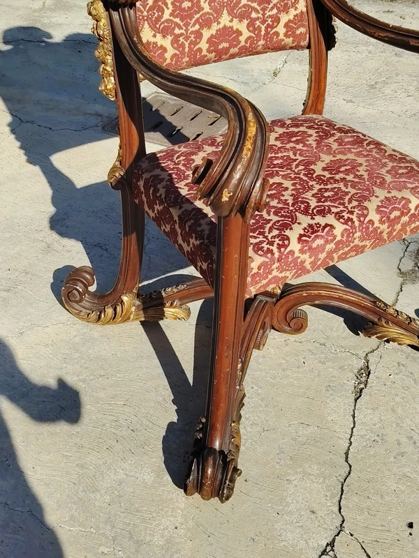 Large, carved Baroque ceremonial throne from the 19th century