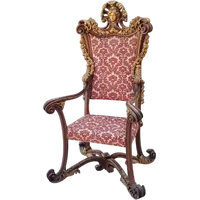 Large, carved Baroque ceremonial throne from the 19th century