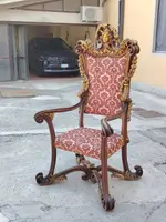 Large, carved Baroque ceremonial throne from the 19th century