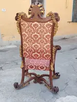 Large, carved Baroque ceremonial throne from the 19th century