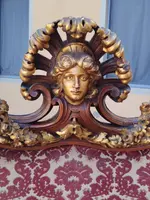 Large, carved Baroque ceremonial throne from the 19th century