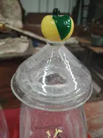 Tre Vasi farmacia antichi n vetro soffiato Dipinti Primi '900 Murano. H.35 CM