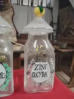 Tre Vasi farmacia antichi n vetro soffiato Dipinti Primi '900 Murano. H.35 CM